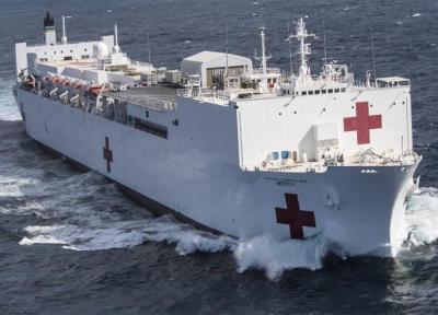 کرونا، ورود کشتی بیمارستانی ارتش آمریکا به نیویورکِ بحران زده