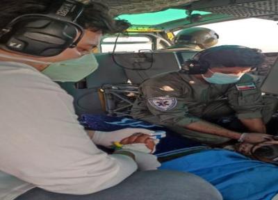 انتقال بیمار با آسیب دیدگی نخاعی به اهواز با اورژانس هوایی دزفول